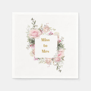 Servilleta De Papel Señorita Rosas Rosadas de la Ducha Bridal a la Sra
