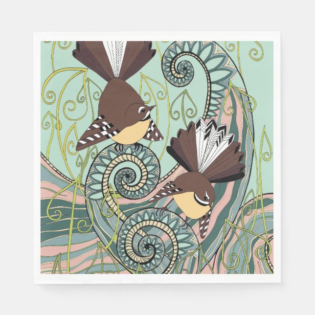 Servilleta De Papel Sensación de diseño de aves (Anverso)