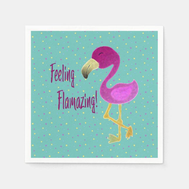 Servilleta De Papel Sensación de servilletas Flamingo (Anverso)