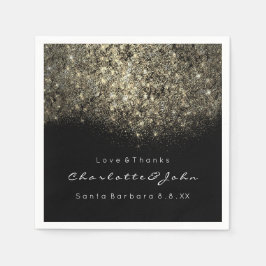 Servilleta De Papel Sepia Gold Purpurina Black White Confetti Sequin