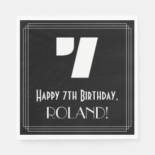 Servilleta De Papel Séptimo cumpleaños: Aspecto inspirado en Art Dec