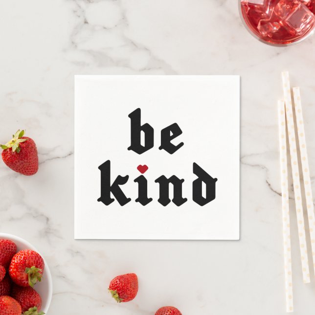 Servilleta De Papel Ser amable - Mensaje positivo simple (In situ)