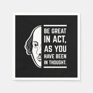 Servilleta De Papel Ser Excelente En Acto Shakespeare Thespian Cita
