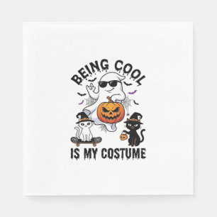 Servilleta De Papel Ser Genial Es Disfraz Fantasma De Halloween Gato C