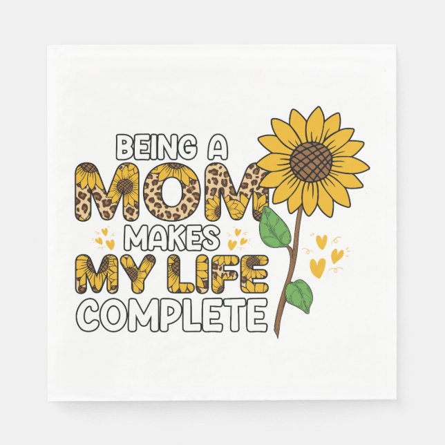 Servilleta De Papel Ser Mamá Me Hace Completa La Vida (Anverso)