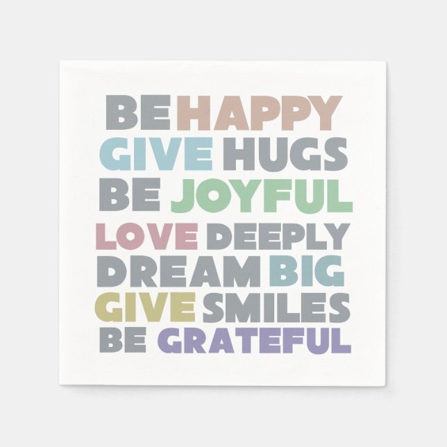 Servilleta De Papel Ser tipografía feliz (Anverso)