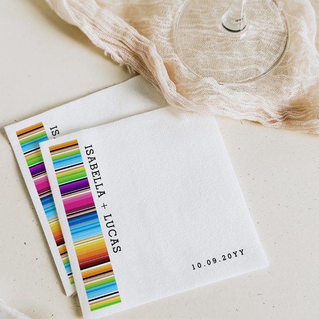 Servilleta De Papel Serape Spring Stripes | Napkins de eventos de boda (Subido por el creador)