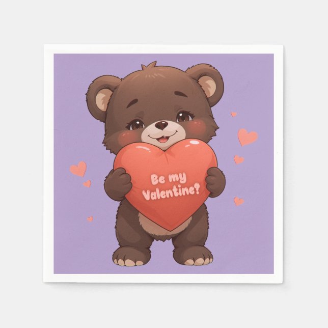 Servilleta De Papel ¿Serás mi San Valentín? (Anverso)