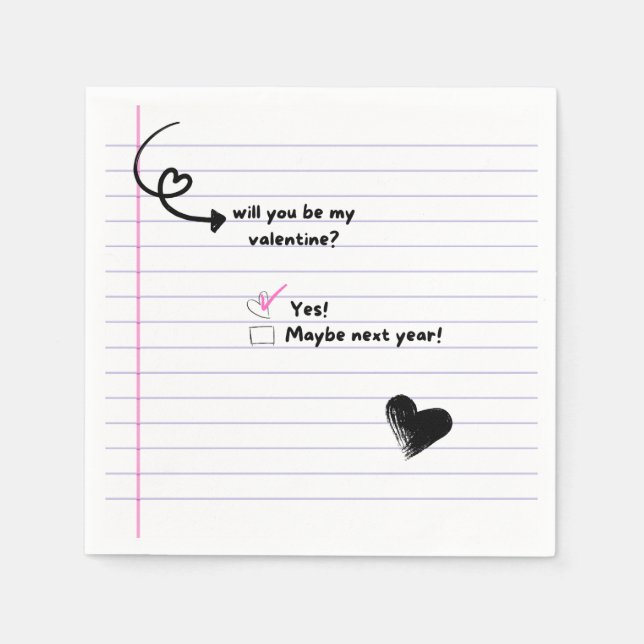 Servilleta De Papel Serás Mis Toallas De San Valentín (Anverso)