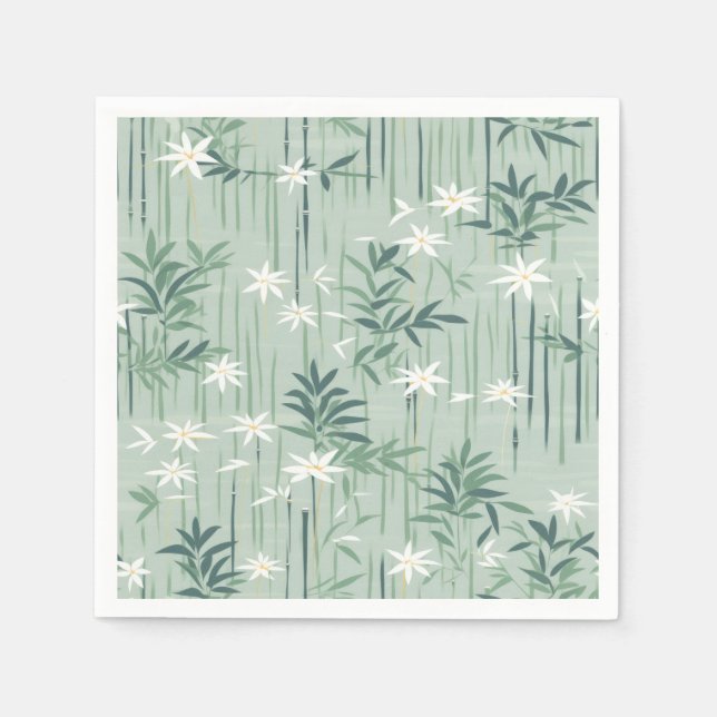 Servilleta De Papel Serena Flor de Bambú Asiática  (4) (Anverso)