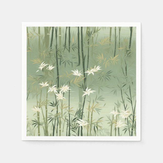 Servilleta De Papel Serena Flor de Bambú Asiática  (6) (Anverso)