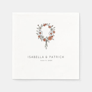Servilleta De Papel Serena Guirnalda Floral de Melocotón