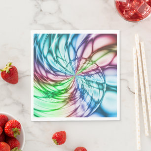 Servilleta De Papel Serendipia Arte fractal multicolor