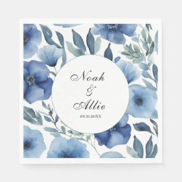 Servilleta De Papel Serene Blue Floral Boda