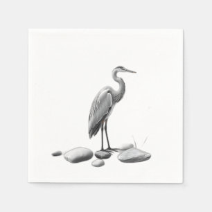 Servilleta De Papel Serene Heron entre piedras