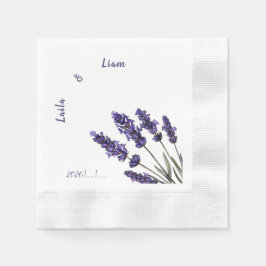 Servilleta De Papel Serene Provence Lavender Floral Wedding