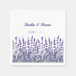 Servilleta De Papel Serene Provence Lavender Floral Wedding