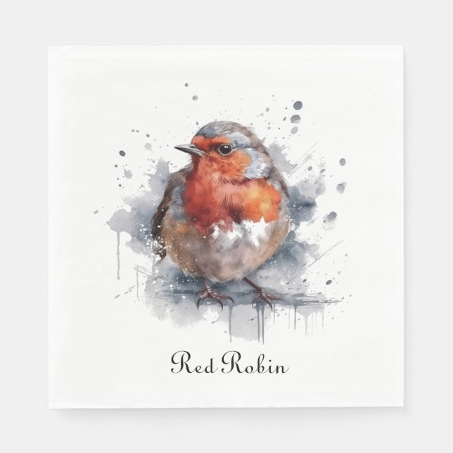 Servilleta De Papel Serene Robin, personalizado (Anverso)