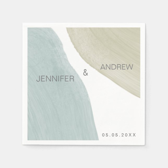 Servilleta De Papel Serenidad Moderna | Servilletas de Papel con Monog (Anverso)