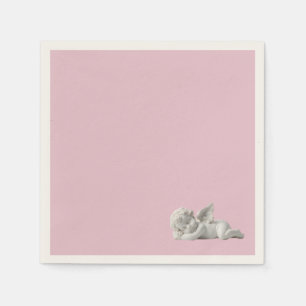 Servilleta De Papel Sereno Ángel de Bebé Rosa Soñador   Ducha de Bebé 