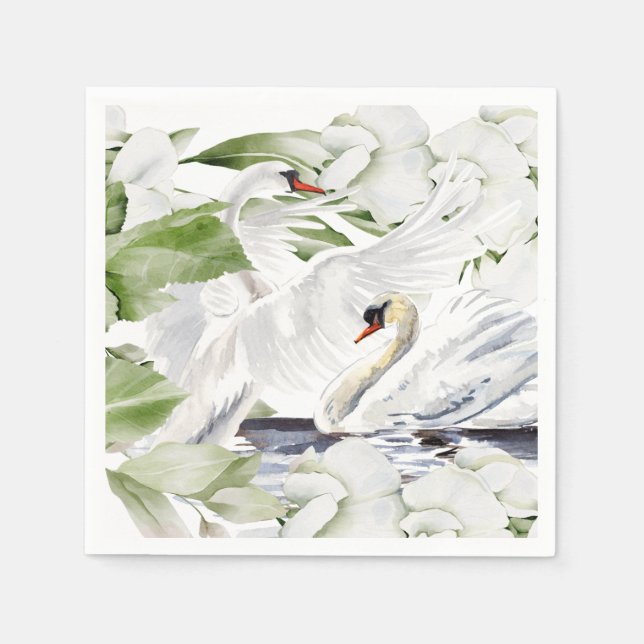 Servilleta De Papel Serie floral de Cisne Británica de 50 (Anverso)