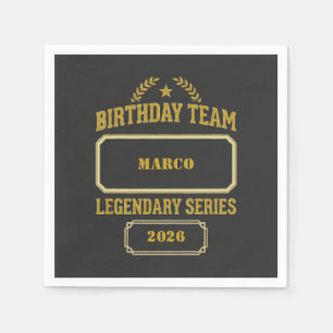 Servilleta De Papel Serie Legendaria Personalizada Cumpleaños de Oro