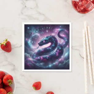 Servilleta De Papel Serpiente Cósmica Zodiaco Galaxia Astrología
