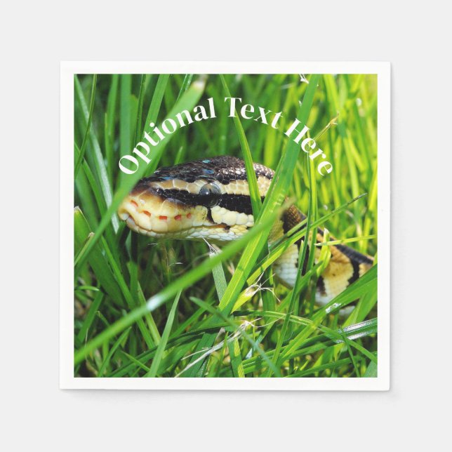Servilleta De Papel Serpiente de Ball Python en la hierba (Anverso)