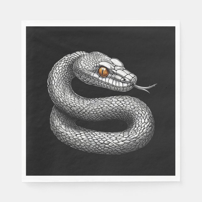 Servilleta De Papel Serpiente de plata (Anverso)