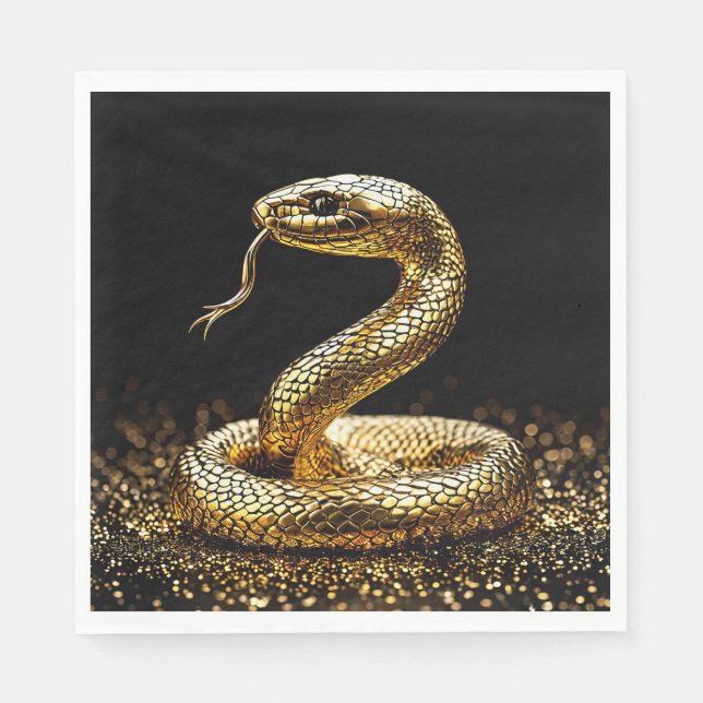 Servilleta De Papel Serpiente dorada (Anverso)