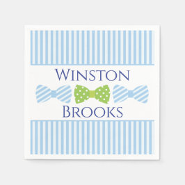 Servilleta De Papel Serrsucker Bow Tie Baby Shower Fiestas Napkins