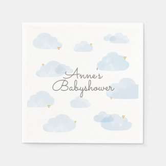 Servilleta De Papel Servetten babyshower wolken lichtblauw jongen