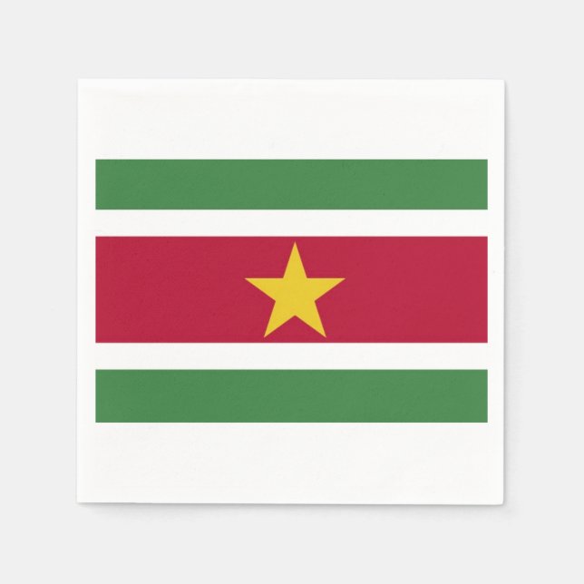 Servilleta De Papel Servetten "Surinaamse vlag". (Anverso)
