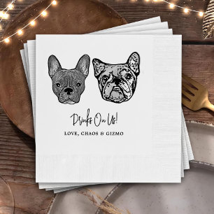 Servilleta De Papel Servicio de Mascotas Dibujo a Mano Personalizado S