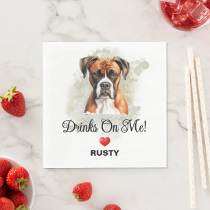 Servilleta De Papel Servicios a mi cuenta de Bodas de Perro Boxer Serv