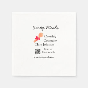 Servilleta De Papel Servicios de restauración agregar nombre QR código