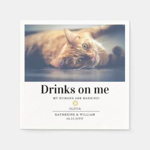 Servilleta De Papel Servicios para mí divertido gato mascota foto boda