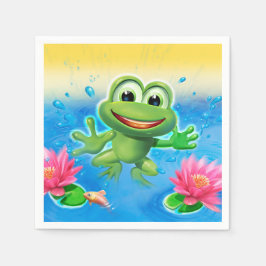 Servilleta De Papel serviette de fiesta de rana saltante