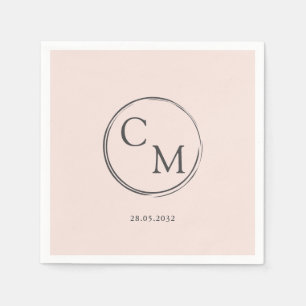 Servilleta De Papel Serviette de monograma simple y elegante