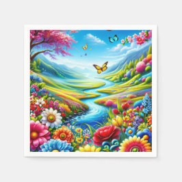 Servilleta De Papel Serviette en papier jolie fleurs