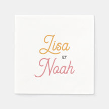 Serviette en papier Mariage colorus