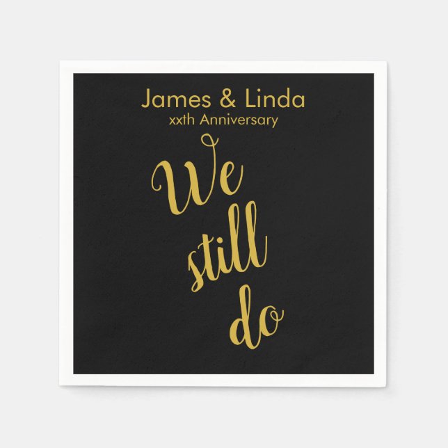 Servilleta De Papel Serviette Fiesta de Aniversario del Oro Negro que  (Anverso)