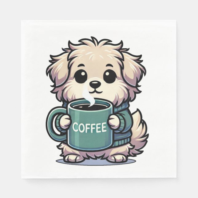 Servilleta De Papel Serviette Kaffeehund (Anverso)