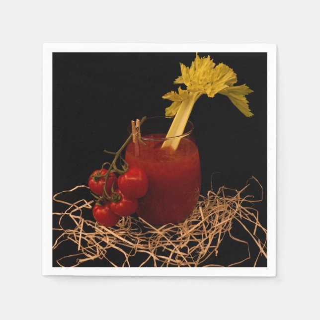 Servilleta De Papel Serviette - Motiv Cocktail Wodka Tomate (Anverso)