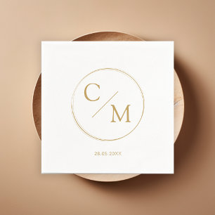 Servilleta De Papel Serviette Napkins de monograma simple y elegante