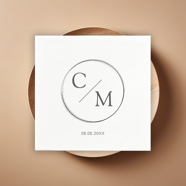 Servilleta De Papel Serviette Napkins de monograma simple y elegante (Subido por el creador)