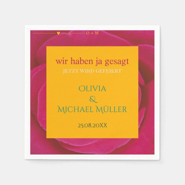 Servilleta De Papel Servietten zur Hochzeitsfeier personalisierbar (Anverso)