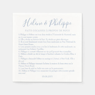 Servilleta De Papel Serviettes De Cocktail De Mariage Bleu Poussiéreux
