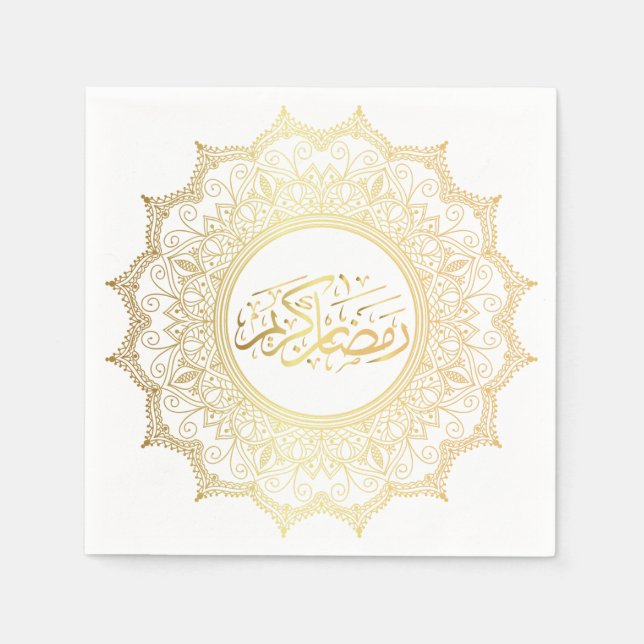 Servilleta De Papel Serviettes en Papier Ramadan Kareem arabe (Anverso)