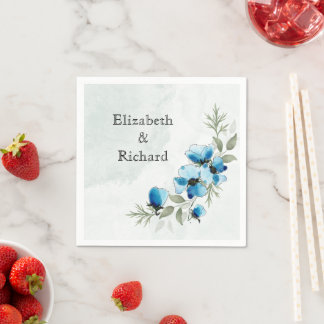 Servilleta De Papel Serviettes "Fleurs bleues"